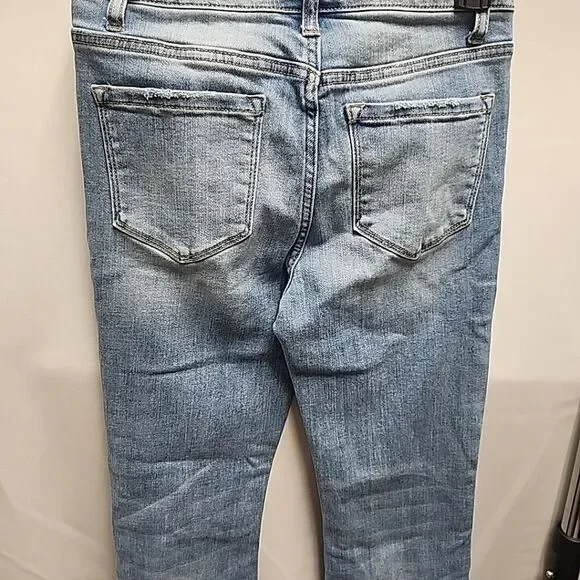 Flying Monkey - Mid Rise Split Hem Distressed Flare Jeans Women's Size 25 - Picture 8 of 15